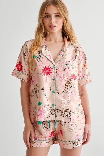 Tiger Celestial Print Pajama Short Set - L - Nasty Gal - Modalova