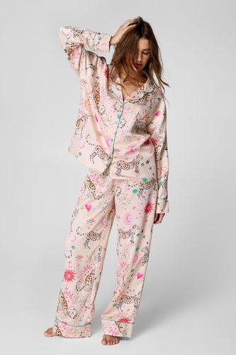 Tiger Celestial Print Pajama Trouser Set - M - Nasty Gal - Modalova