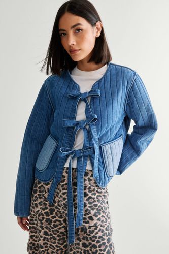 Long Sleeve Reversible Tie Front Denim Jacket - 32 - Nasty Gal - Modalova