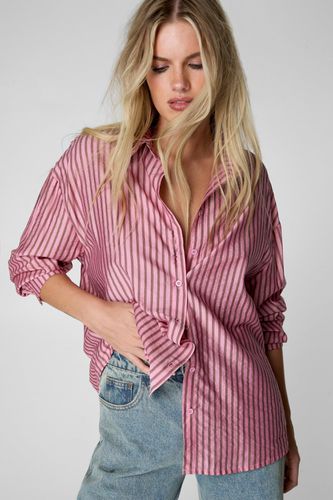 Stripe Oversized Shirt - Rose - 32 - Nasty Gal - Modalova