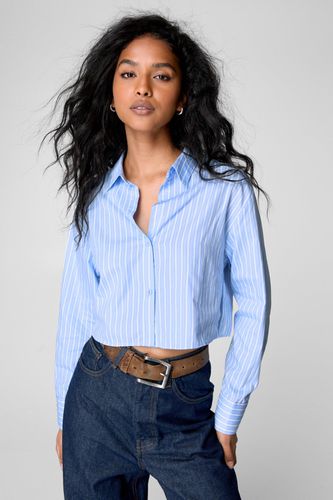 Stripe Cropped Shirt - Bleu - L - Nasty Gal - Modalova