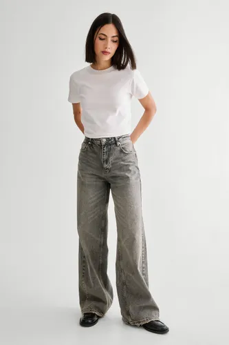 Washed Denim Wide Leg Jean - L - Nasty Gal - Modalova