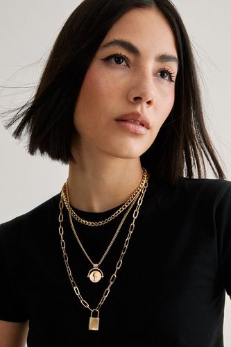 Fuck Off Layered And Lock Trim Necklace - One Size - Nasty Gal - Modalova