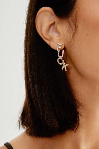 Diamante Fuck Off Earrings - One Size - Nasty Gal - Modalova