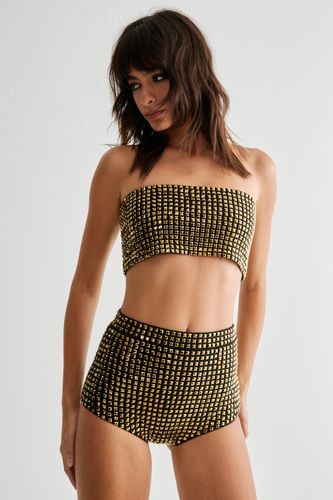 Studded Embellished Bandeau Top - S - Nasty Gal - Modalova