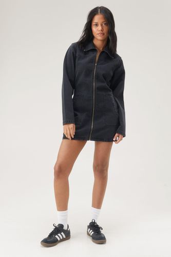 Dressing Gown En Jean Zippée À Manches Longues - 38 - Nasty Gal - Modalova