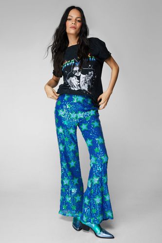 Pantalon Flare À Étoile En Sequins - 32 - Nasty Gal - Modalova