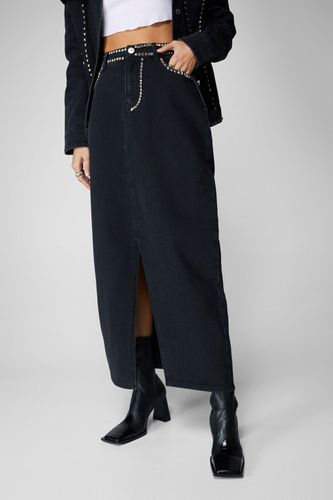Studded Denim Maxi Skirt - - 32 - Nasty Gal - Modalova