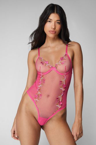 Floral Embriodery Lace Detail Lingerie Body - - L - Nasty Gal - Modalova