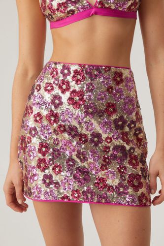 Floral Sequin Mini Skirt - - 46 - Nasty Gal - Modalova