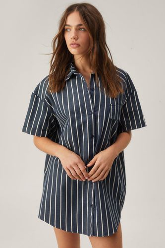 Stripe Oversized Shirt Mini Dress - - 32 - Nasty Gal - Modalova