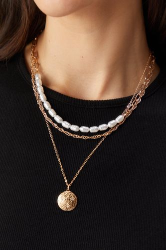 Pearl Chain Layered Necklace - - One Size - Nasty Gal - Modalova