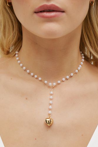 Pearl Heart Droplet Necklace - - One Size - Nasty Gal - Modalova