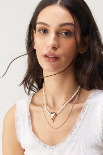 Pearl Heart Layered Necklace - - One Size - Nasty Gal - Modalova