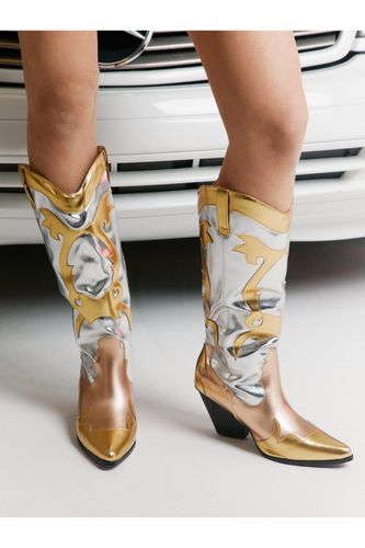 Muticolor Metallic Cowboy Boots - 38 - Nasty Gal - Modalova