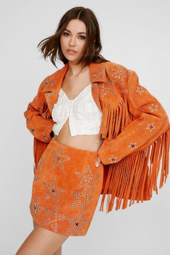 Premium Star Studded Suede Mini Skirt - 34 - Nasty Gal - Modalova