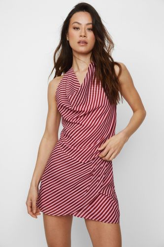 Stripe Drape Detail Mini Skirt - 36 - Nasty Gal - Modalova