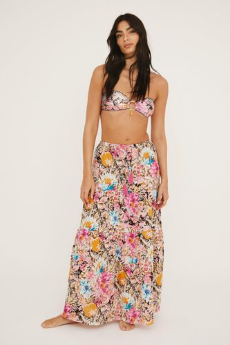 Cotton Pineapple Low Rise Tassel Maxi Beach Skirt - S - Nasty Gal - Modalova