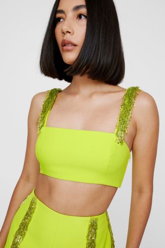 Premium Beaded Fringe Bralet - 36 - Nasty Gal - Modalova