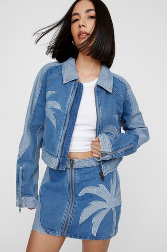 Palm Cutwork Denim Jacket - 34 - Nasty Gal - Modalova