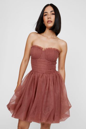 Tulle Corset Bandeau Puffball Dress - 34 - Nasty Gal - Modalova