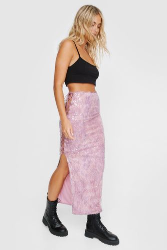 Lace Cut Out Maxi Skirt - Rose - S - Nasty Gal - Modalova