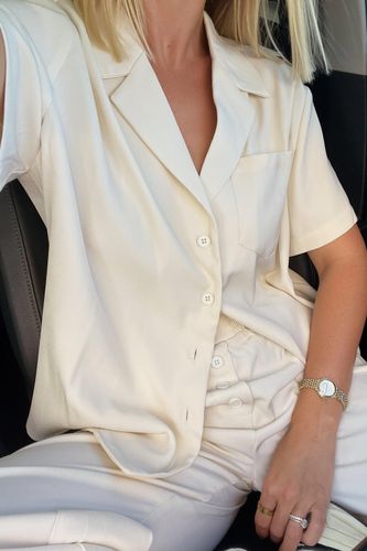 Tailored Revere Shirt - Crème - 46 - Nasty Gal - Modalova