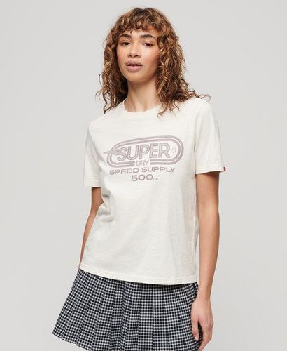 Damen Lässiges Archive T-shirt mit Kiss-print - Größe: 42 - Superdry - Modalova