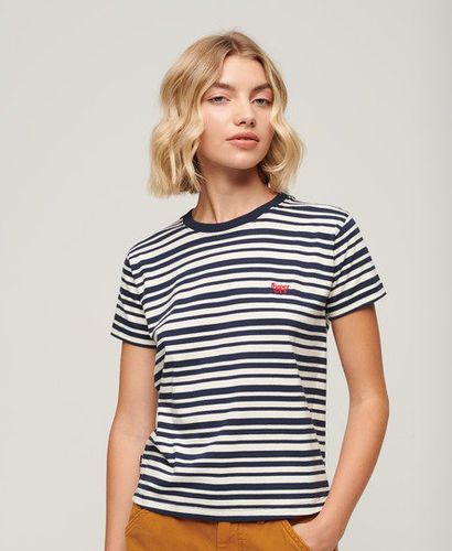 Damen und Figurbetontes Essential T-Shirt mit Logo Gestreift, Größe: 42 - Superdry - Modalova