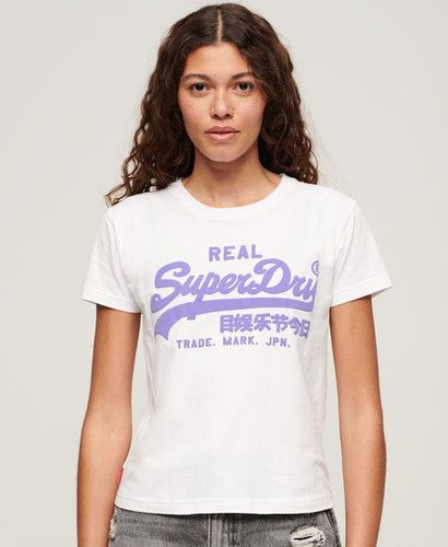 Women's Figurbetontes T-Shirt mit Neonfarbener Grafik - Größe: 40 - Superdry - Modalova