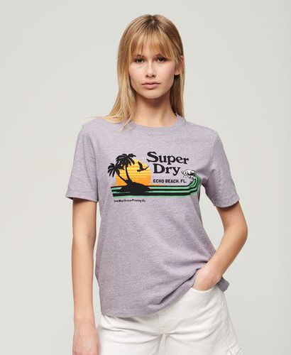 Damen Lässiges Outdoor T-Shirt mit Streifen und Logo-Druck, Größe: 36 - Superdry - Modalova