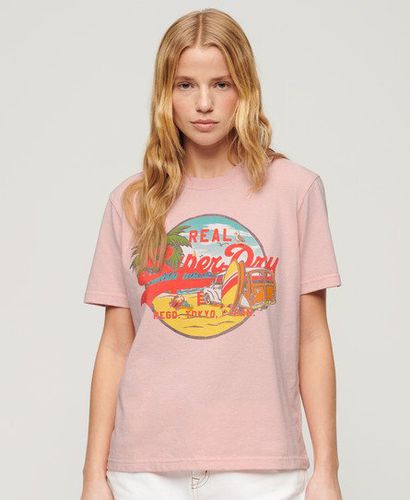 Damen Lässiges LA T-Shirt mit Farblich Abgestimmter Grafik - Größe: 38 - Superdry - Modalova