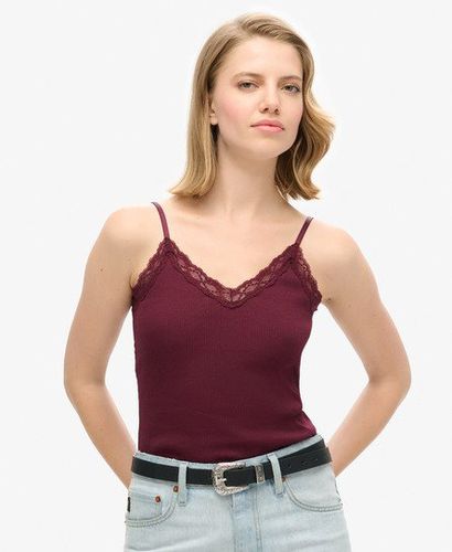 Damen Athletic Essential Lace Trim Cami Top - Größe: 42-44 - Superdry - Modalova