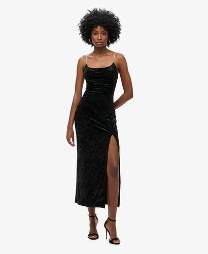 Dames Robe Longue En Velours À Strass, , Taille: 42 - Superdry - Modalova