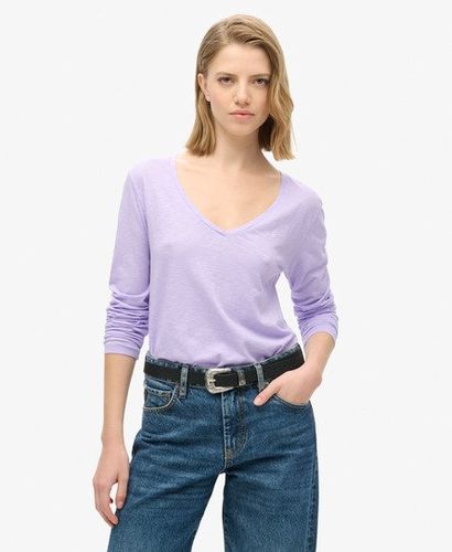 Damen Langärmeliges Jersey-oberteil mit V-ausschnitt - Größe: 40 - Superdry - Modalova