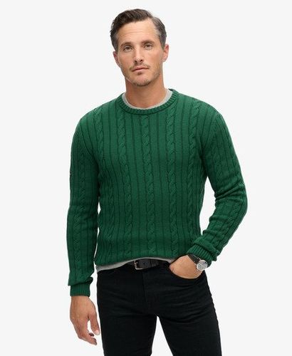 Herren Zopfstrickpullover aus Baumwolle mit Rundhalsausschnitt - Größe: XL - Superdry - Modalova