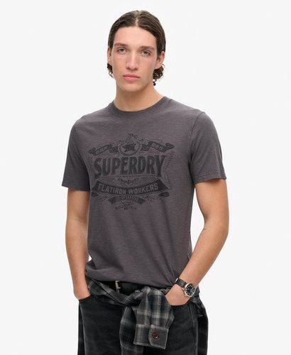 Herren Workwear T-shirt mit Schriftzug - Größe: L - Superdry - Modalova