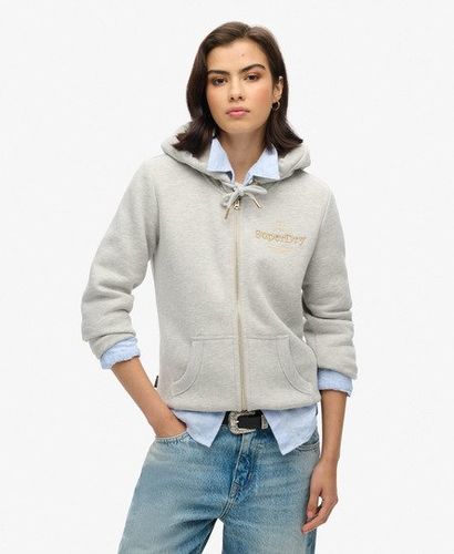 Sweat à Capuche Zippé à Logo Métallisé Luxe Taille: 44 - Superdry - Modalova