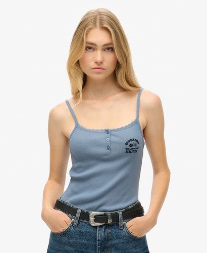 Damen Athletic Essentials Button Down Cami Top - Größe: 10-12 - Superdry - Modalova