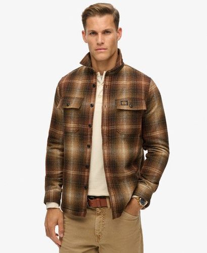 Herren Karierte Hemdjacke aus Wolle mit Fleecefutter - Größe: Xxl - Superdry - Modalova