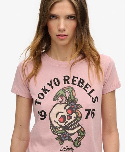 Damen 90er Jahre T-Shirt mit Tattoo-Grafik - Größe: 36 - Superdry - Modalova