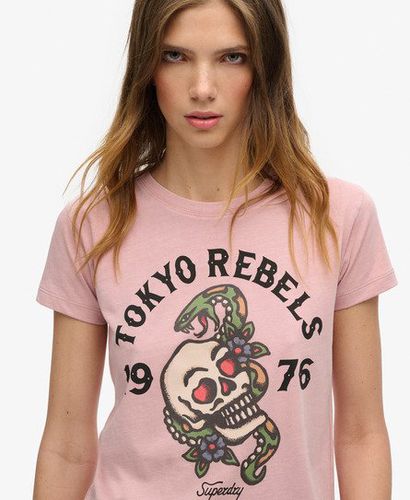 Women's 90er Jahre T-Shirt mit Tattoo-Grafik - Größe: 36 - Xmas deals - Superdry - Modalova