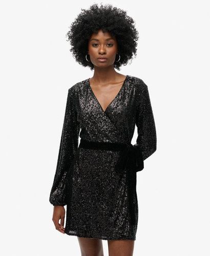 Damen Mini-Wickelkleid aus Samt mit Pailletten, Größe: 38 - Superdry - Modalova