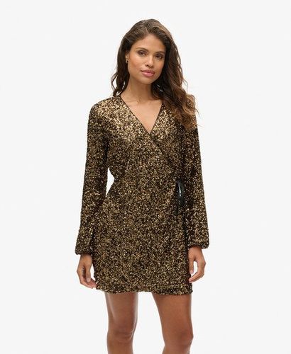 Damen Pailletten-Minikleid in Wickeloptik, Größe: 36 - Superdry - Modalova