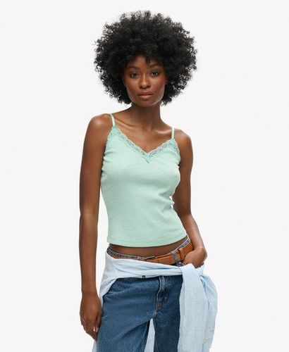 Caraco Côtelé Vintage en Coton bio à Liseré en Dentelle Taille: S/M - Superdry - Modalova