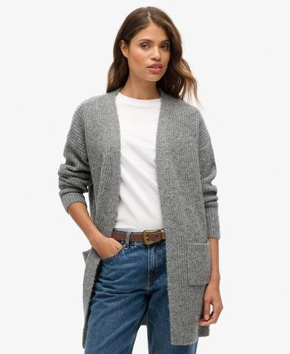 Damen Langer Essential Strickcardigan - Größe: 38-40 - Superdry - Modalova