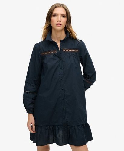 Damen Hemdkleid mit Spitzenmix - Größe: 42 - Superdry - Modalova