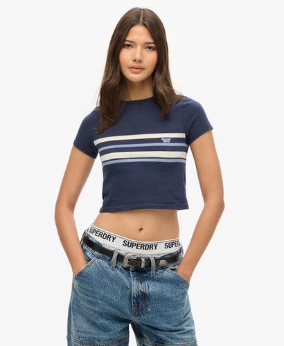 Damen Kurzes Vintage T-Shirt mit Streifen - Größe: 44 - Superdry - Modalova