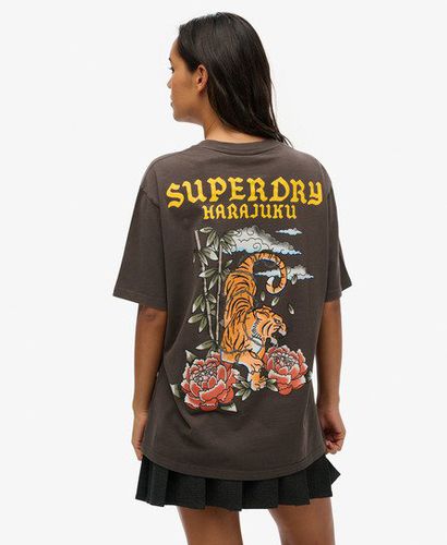 Damen , und Oversize-T-Shirt mit Tattoo-Grafik, Größe: XL - Superdry - Modalova