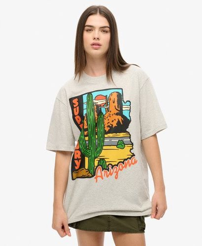 Damen , und Travel Postcard Oversize-T-Shirt mit Grafik, Größe: XXL - Superdry - Modalova